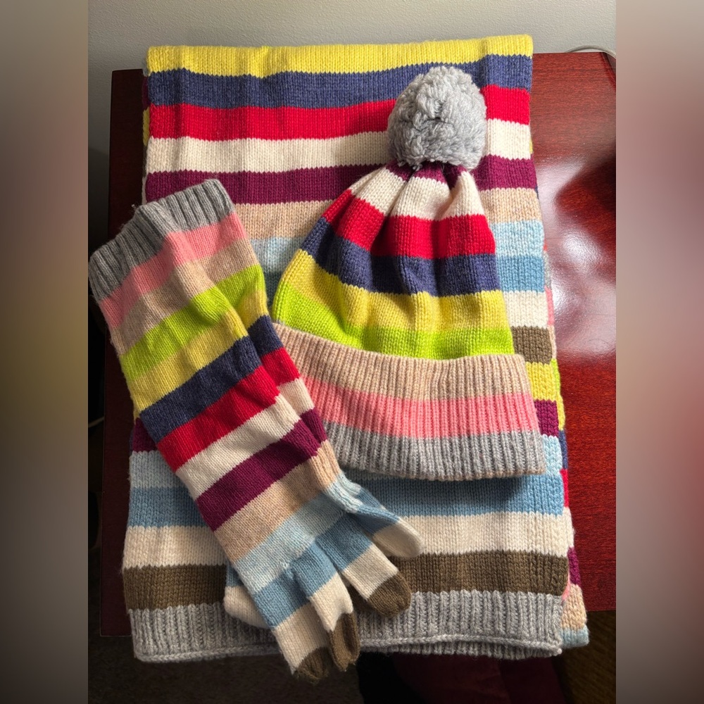 GAP Multicolor Striped Hat and Glove Set